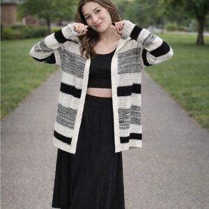 Pink Angel Striped Hooded Cardigan Sweater – Juniors XL 16